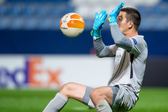 Filip Nguyễn cứu thua cho Liberec trong trận tiếp Gent trên sân Stadion u Nisy ở Europa League hôm 22/10/2020. Ảnh:FC Slovan Liberec