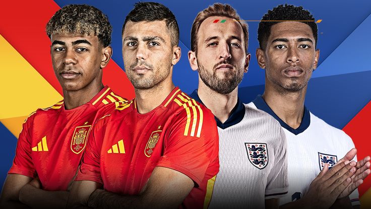 Spain have won the European Championship three times, while this is England's second time in the EURO final. Photo: Sky Sports