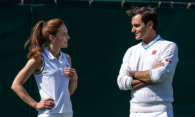 La princesa Kate juega al tenis con Federer