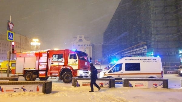 Terrible incendio en el centro de Moscú (Rusia)