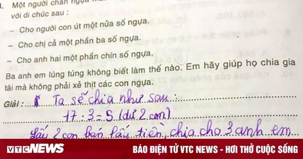 Bài toán 'chia đều 17 con ngựa cho 3 người' gây bão mạng