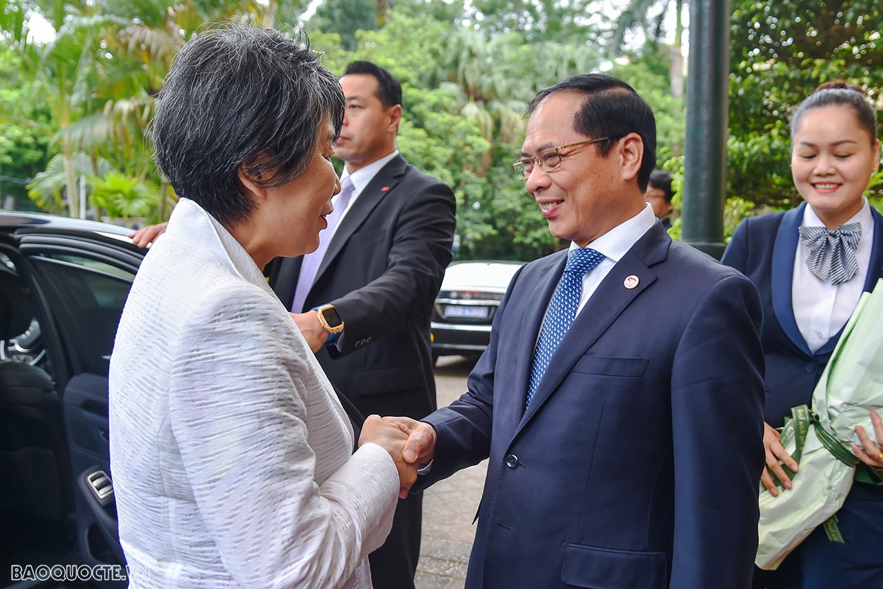 Bộ trưởng Ngoại giao Bùi Thanh Sơn đón, hội đàm với Bộ trưởng Ngoại giao Nhật Bản Kamikawa Yoko