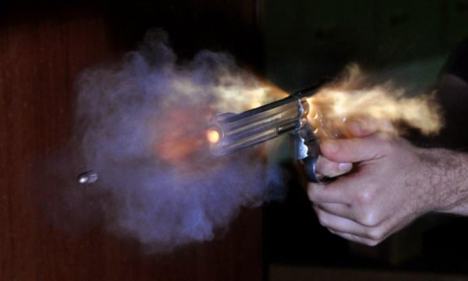 High-speed photograph shows bullets fired from a handgun. Photo: Wikimedia Commons/Niels Noordhoek