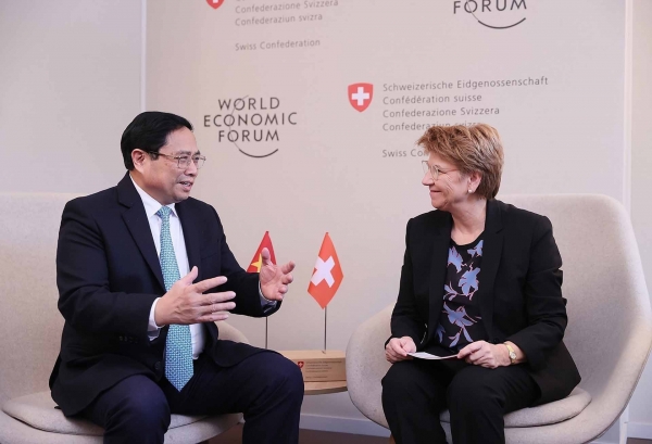 Prime Minister Pham Minh Chinh meets with the President of Switzerland and the Secretary General of UNCTAD