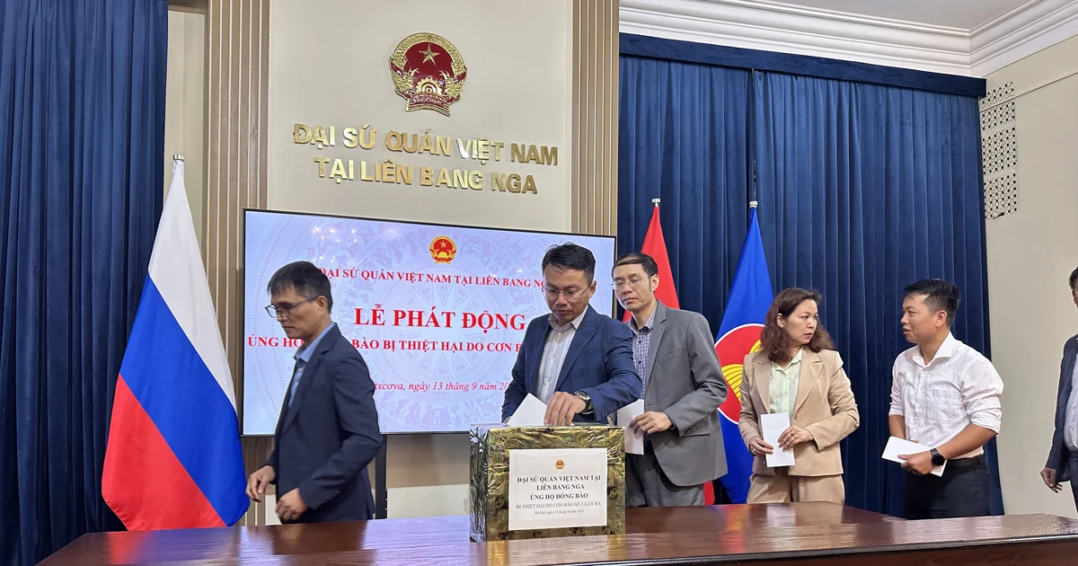 The Vietnamese Embassy in the Russian Federation launched a fundraising campaign to support compatriots in overcoming the damage caused by Storm No. 3.