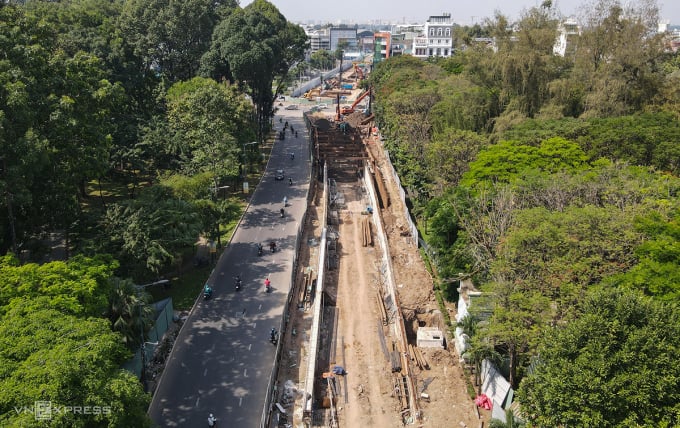 Chantier de construction du projet de passage souterrain, décembre 2023. Photo : Quynh Tran