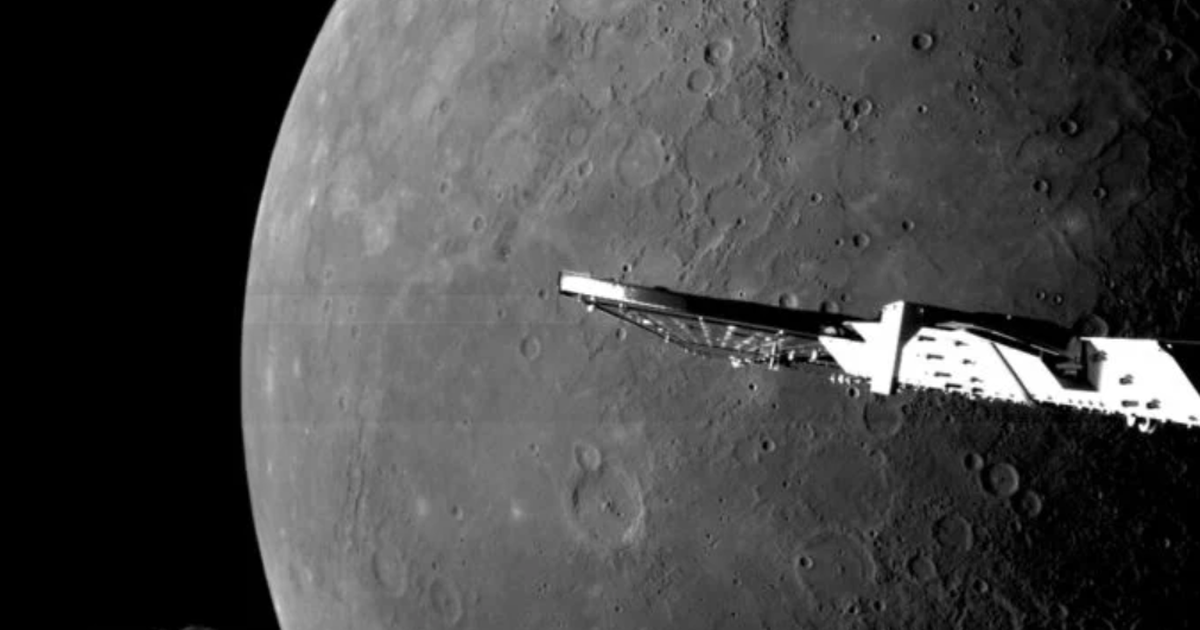 Close-up of Mercury's eternal day and night boundary