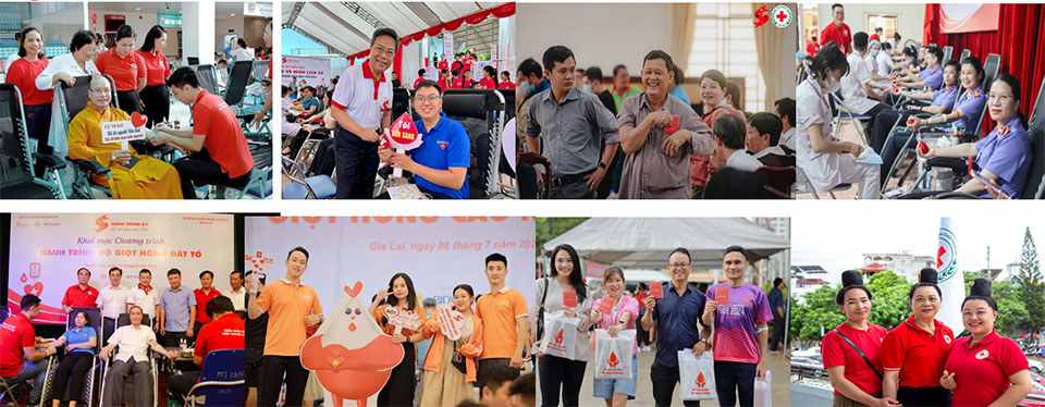 The Red Journey blood donation days are not only successfully organized in big cities, provincial and municipal centers, but also truly spread to district-level units and many agencies and businesses.