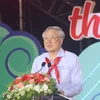 Permanent Deputy Prime Minister Nguyen Hoa Binh speaks at the program. (Photo: Tuan Anh/VNA)