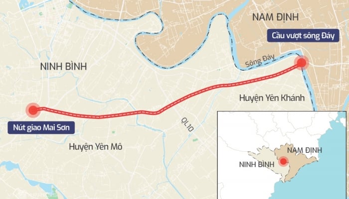 Ninh Binh - Hai Phong Expressway section through Nam Dinh and Thai Binh provinces has an investment of more than 19,700 billion VND.