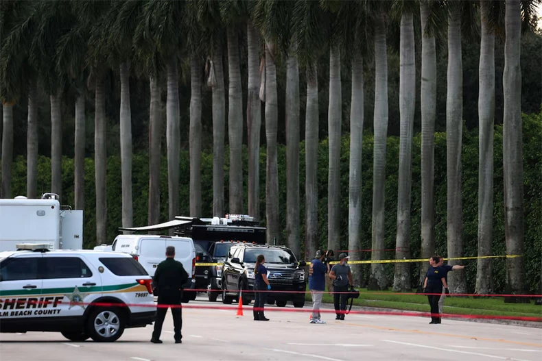 【写真】ドナルド・トランプ氏のゴルフコース付近の銃撃現場の捜査 写真2