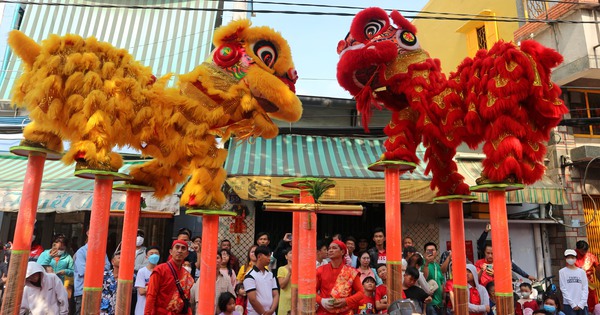 The nearly 100-year-old Nhon Nghia Duong lion and dragon dance troupe performs its magic on New Year's Day