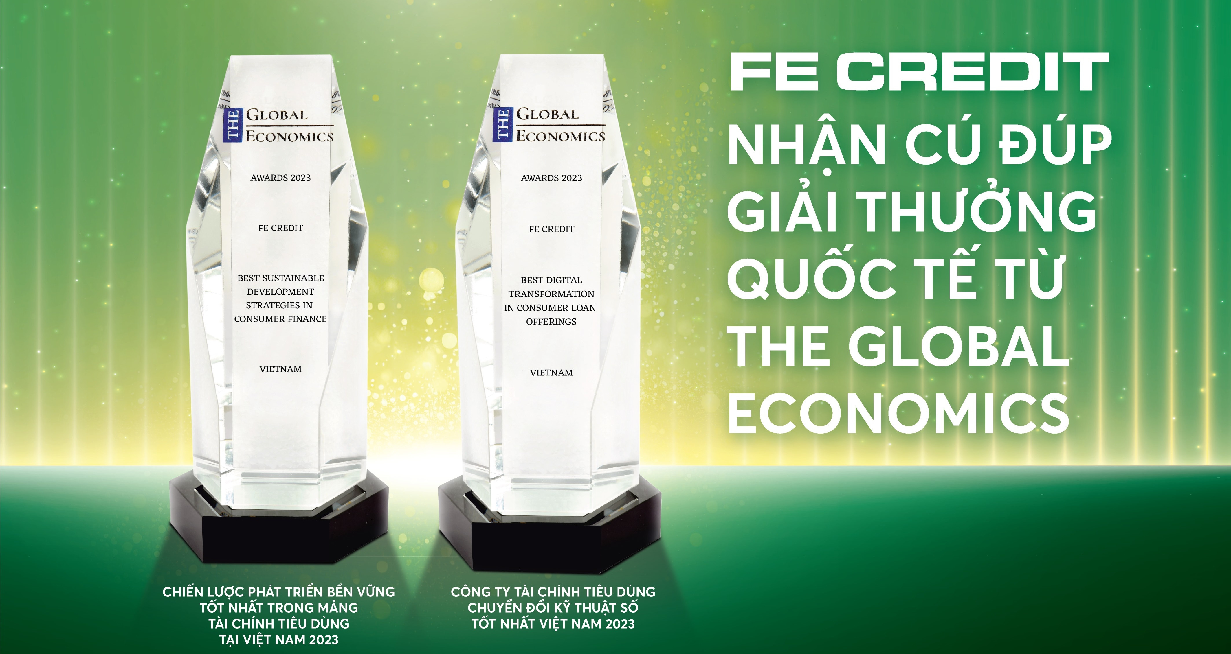 FE Credit nhận cú đúp giải thưởng từ tạp chí The Global Economics