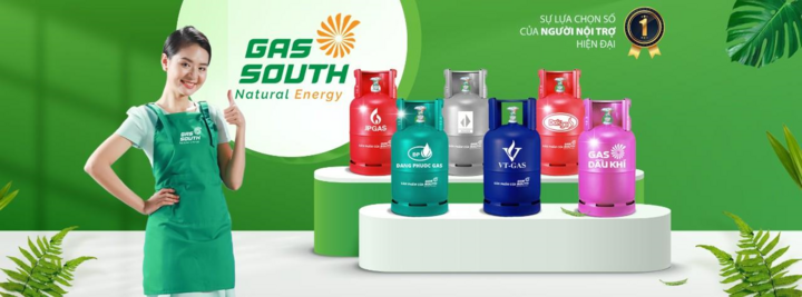 6 nhãn hiệu bình LPG dân dụng của Gas South.