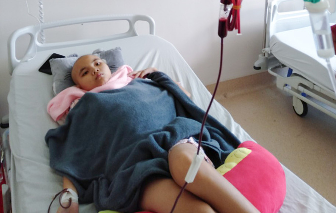 The relapsed liver cancer has metastasized to the lungs, forcing Thien An to go to Ho Chi Minh City for treatment from early 2022. Photo: Character provided