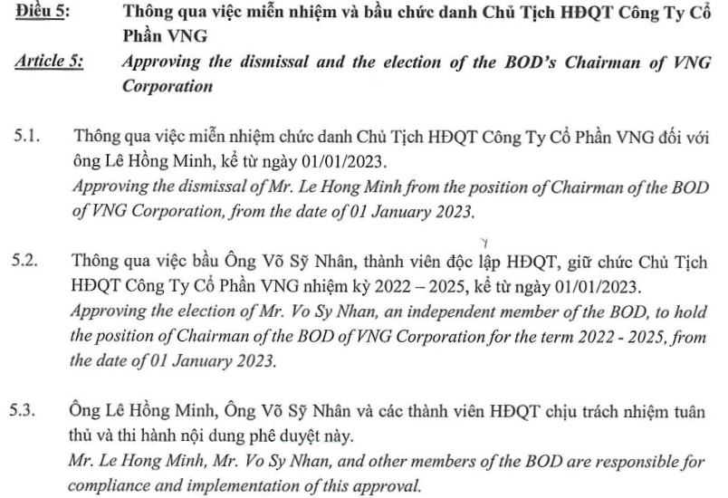 Ông Lê Hồng Minh không còn là Chủ tịch HĐQT VNG - Ảnh 2.