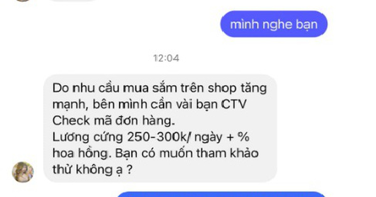 นักศึกษาถูกหลอกเอาเงินไปกว่า 100 ล้านดอง เนื่องด้วยทำงาน 'ตรวจสอบโค้ดสั่งซื้อ' ทางออนไลน์