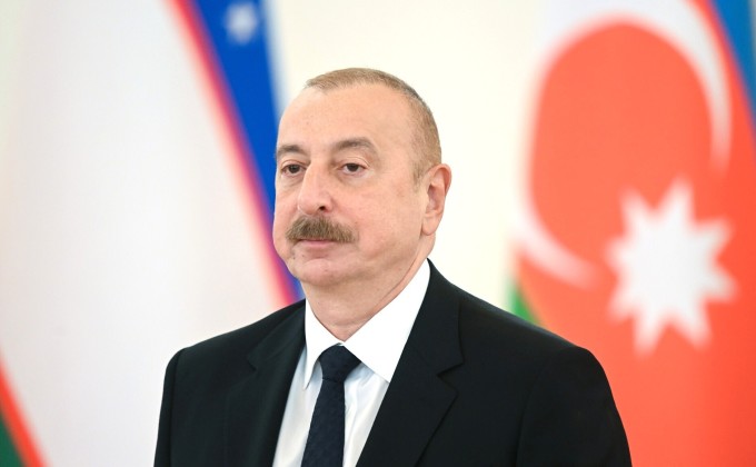 アゼルバイジャンのイルハム・アリエフ大統領は5月にロシアのモスクワで行われた会議に出席した。写真：AFP