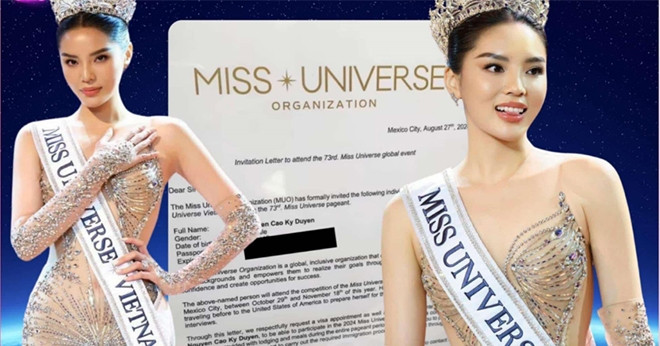 Xôn xao thông tin bất thường trên thư mời Kỳ Duyên thi Miss Universe