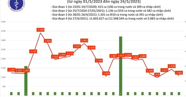 Thêm 1.081 ca mắc Covid-19 trong ngày 24.5