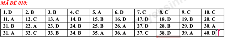 เฉลยข้อสอบภาษาอังกฤษชั้น ม.4 ฮานอย รหัส 010 - 1