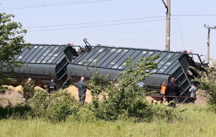 Getreidezug entgleist auf der Krim, Verdacht auf Sabotage - 1