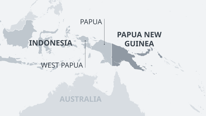 Lage der Provinz Papua. Grafik: DW