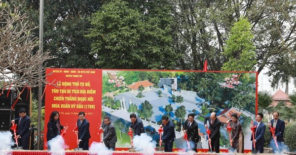 Groundbreaking ceremony for the restoration of Ngoc Hoi Victory relic site