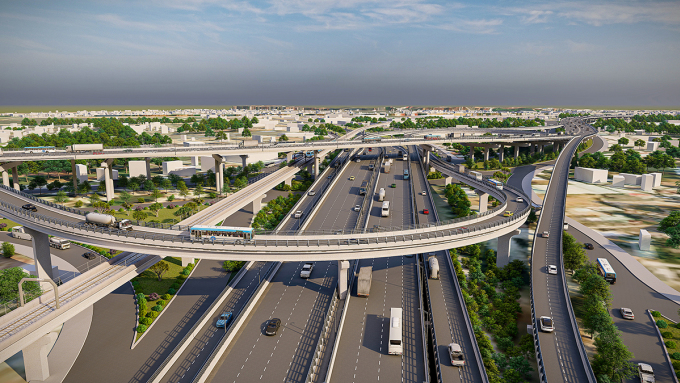 Perspective of Tan Van intersection of Ring Road 3 project when completed. Photo: Traffic Department