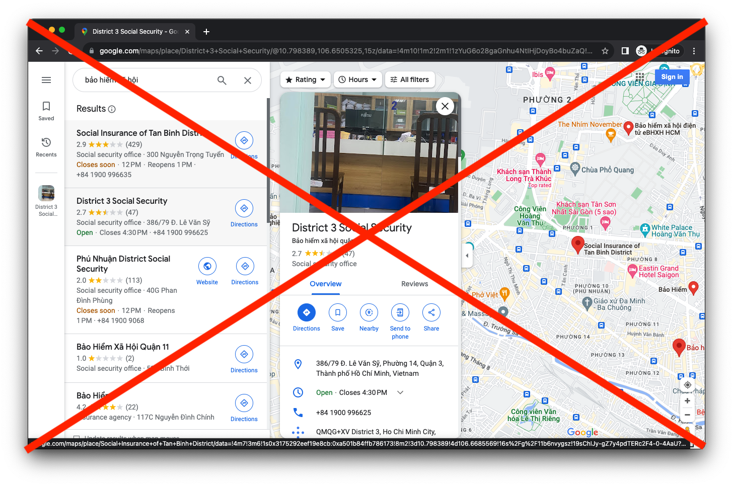 Nhiều cơ quan bảo hiểm xã hội bị đổi số điện thoại trên Google Maps - Ảnh 1.