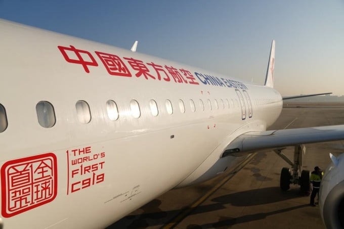 Chiếc C919 đầu tiên của China Eastern Airlines. Ảnh: Xinhua