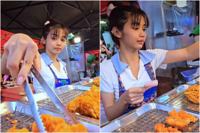 Cô gái bán gà rán bỗng nổi toàn mạng vì quá giống Lisa (BLACKPINK), nhan sắc thế nào mà dân mạng cho rằng có thể tự tin debut? - Ảnh 2.