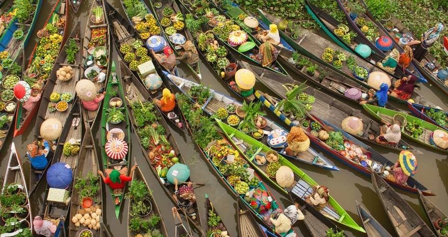 Chợ nổi ở Malaysia. (Nguồn: Getty)