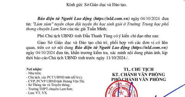 Provinz Thanh Hoa fordert Klarstellung