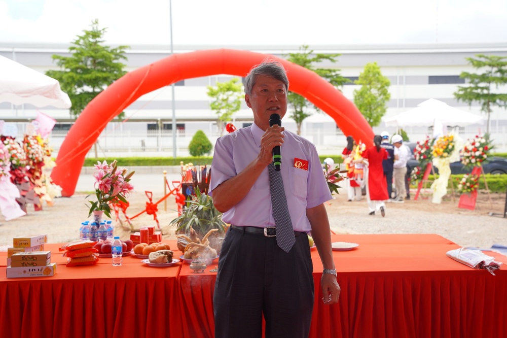 Mr. Sung Kuei-Hsiu, Chairman of Chia Chang Technology Vietnam Co., Ltd. spoke at the ceremony. Photo: Thanh Son