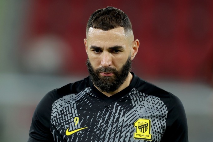 Benzema während einer Trainingseinheit bei Al Ittihad. Foto: AFP