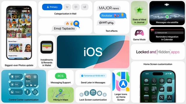 Le nouveau look d'iOS 18. Photo Apple