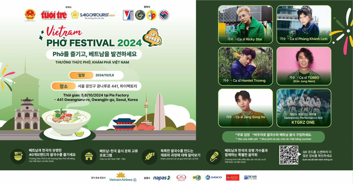 Los estudiantes vietnamitas de Corea se invitan entre sí al Festival Pho de Vietnam 2024