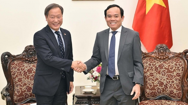 El viceprimer ministro Tran Luu Quang recibió al vicepresidente ejecutivo sénior de JICA Japón