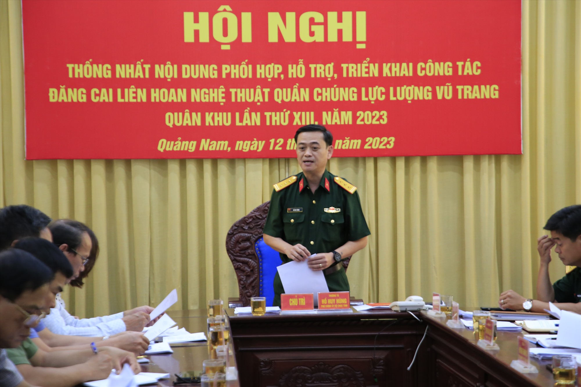 Bộ Chỉ huy Quân sự tỉnh đã triển khai nhiều nội dung phối hợp để đăng cai Liên hoan Nghệ thuật quần chúng lực lượng vũ trang Quân khu lần thứ XIII. Ảnh: T.C