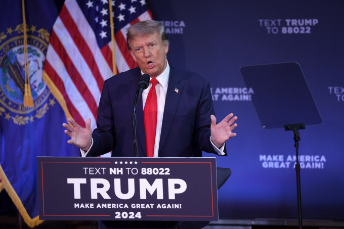 Republican presidential candidate Donald Trump speaks at a campaign event in Rochester, New Hampshire on January 21. Photo: AFP