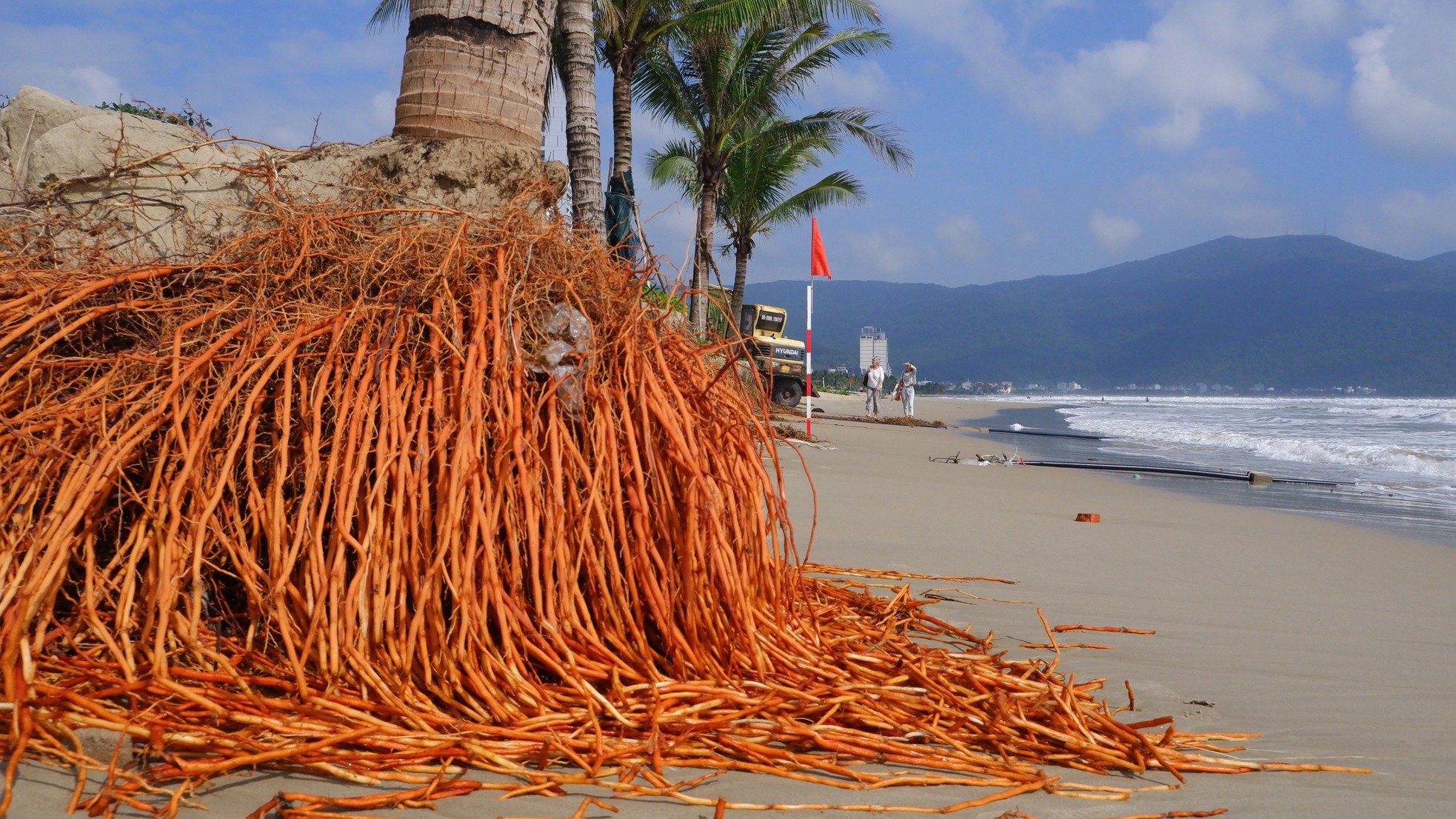 Schwere Erdrutsche am Strand von Da Nang, viele Kioske wurden von den Wellen zerstört Foto 12