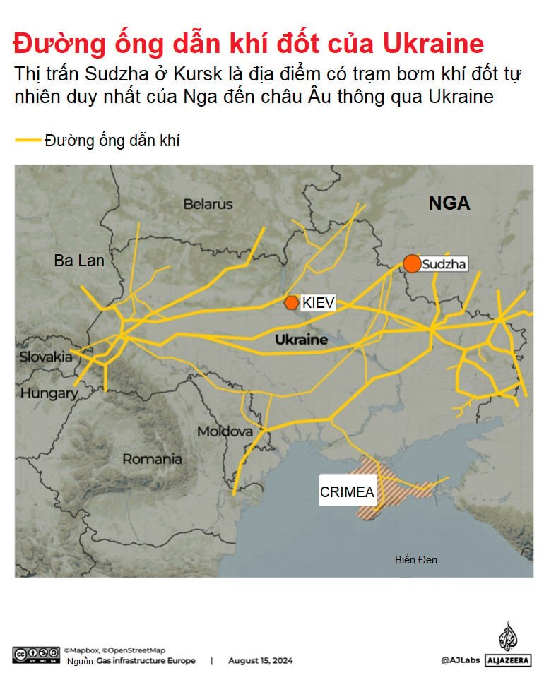 Karte des Überraschungsangriffs der Ukraine auf die russische Region Kursk