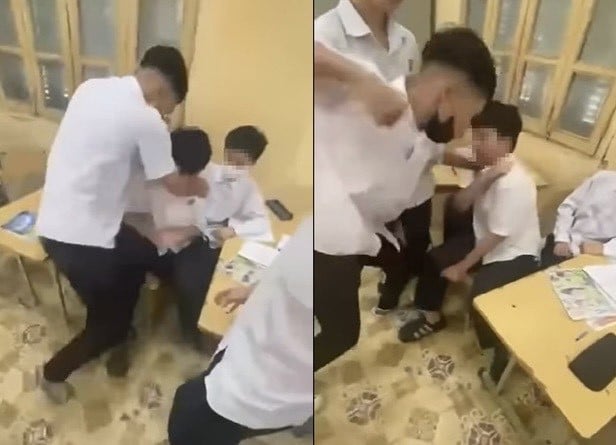 Hanoi male student brutally beaten in the middle of class, what does the school say?