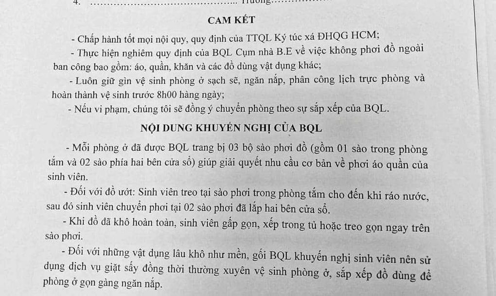 Sinh viên khốn khổ vì KTX không cho phơi đồ ngoài ban công - 1