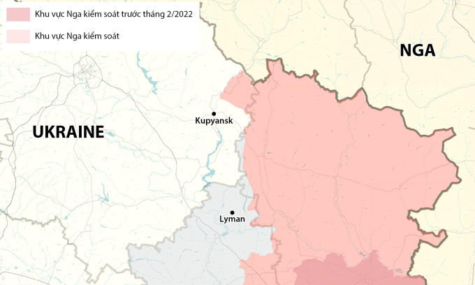 Vị trí thành phố Kupyansk. Đồ họa: RYV