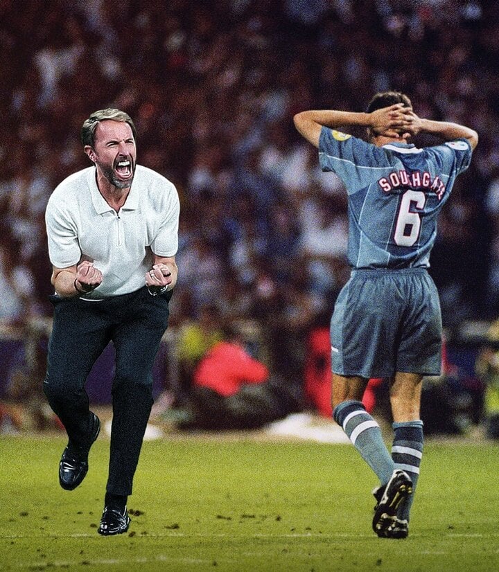 HLV Southgate có cơ hội chuộc lỗi sau quả penalty hỏng ăn tại EURO 96 (thua Đức).