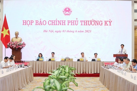 5月の政府定例記者会見。写真：VIET CHUNG