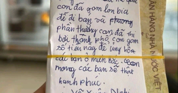 Touching letter with donation from a Da Nang student sent to the North