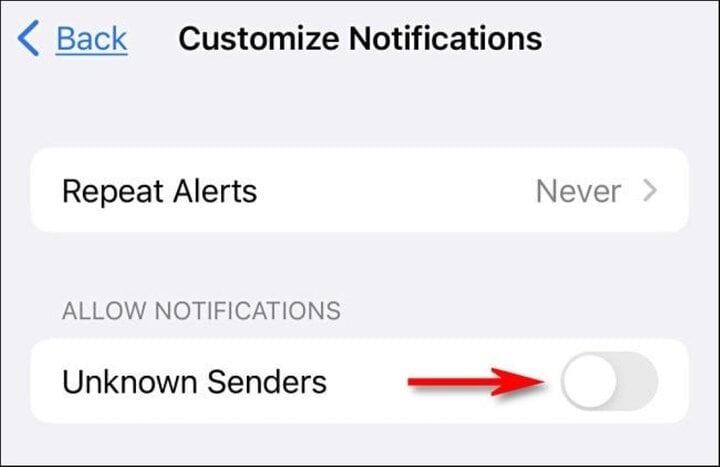 Comment masquer les messages indésirables des inconnus sur iPhone - 8